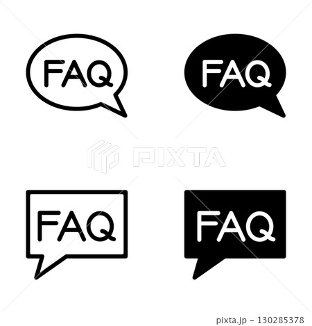 FAQのアイコンイラストセット FAQのアイコンイラストセット 130285378