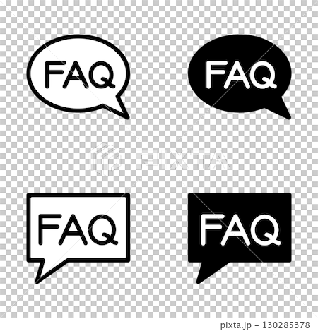 FAQのアイコンイラストセット FAQのアイコンイラストセット 130285378