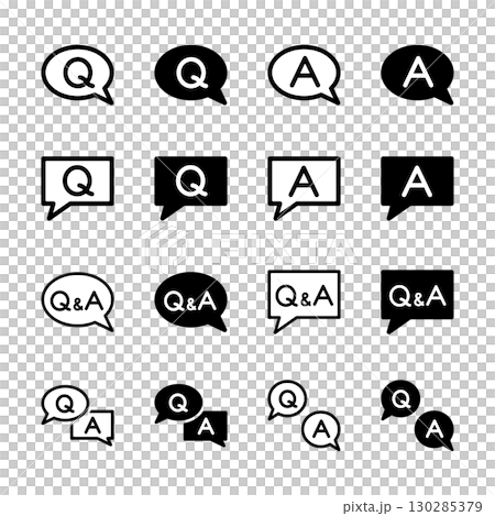 QAのアイコンイラストセット 130285379