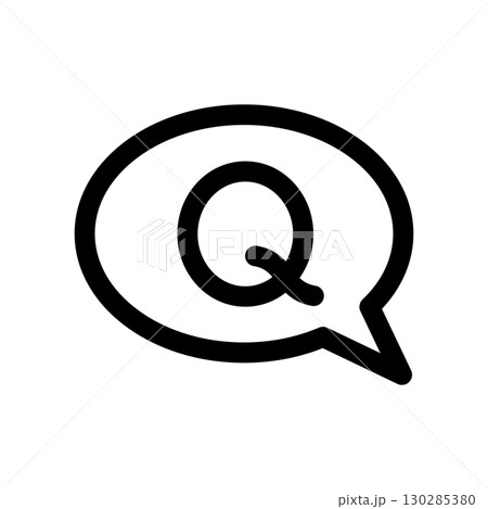 Qの吹き出しアイコンイラスト 130285380