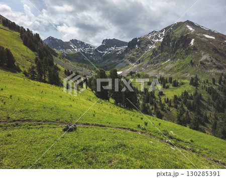 Beautiful green landscape, green meadows Beautiful green landscape, green meadows 130285391