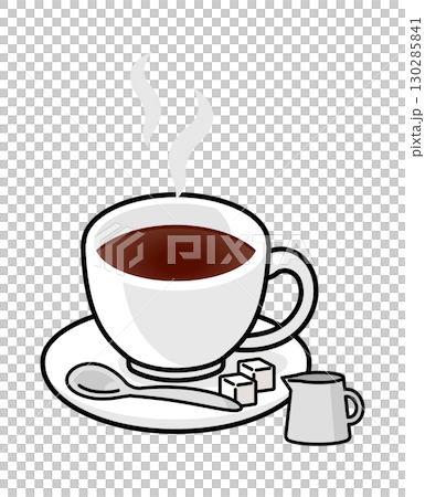加糖和牛奶的咖啡杯 130285841