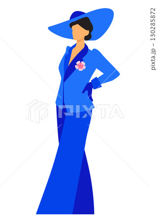 Stylish woman - colorful flat design style illustration Stylish woman - colorful flat design style illustration 130285872