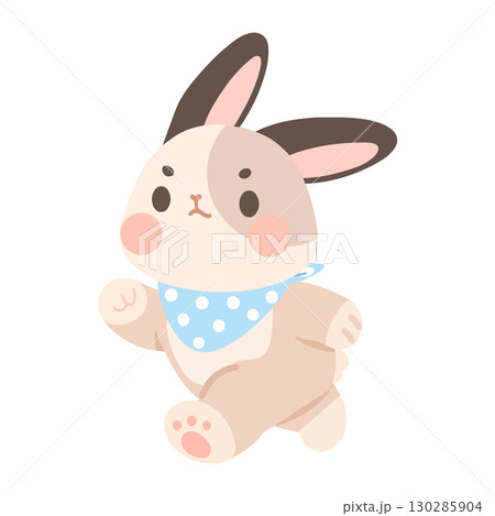 cartoon rabbit is running animal 130285904
