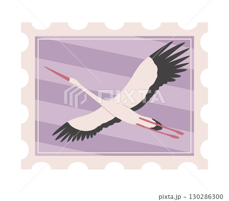 Postage stamp, icon. Hand drawn design, concept of travel. Retro postcard stickers, flat color vector illustration isolated on background 130286300