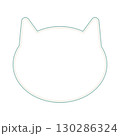 かわいい猫の形のフレーム素材イラスト 130286324
