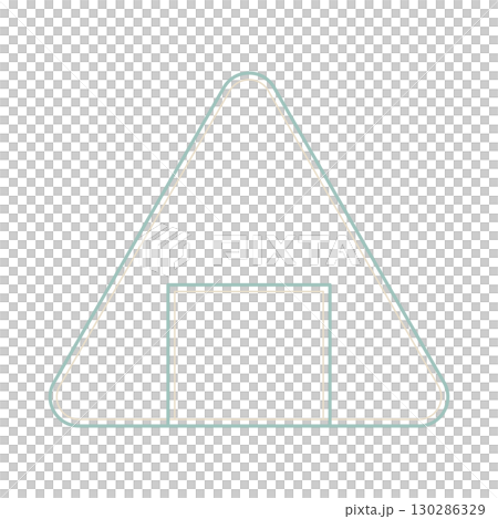 Cute rice ball shaped frame illustration 130286329