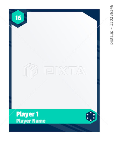 Game sports card template. Trading frame for football, basketball and hockey players. Vector illustration 130286346