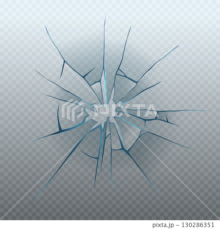 Realistic glass crack isolated on transparent background. Vector illustration of broken window, monitor display, gadget screen, car windshield, gunshot effect. Accident design element Realistic glass crack isolated on transparent background. Vector illustration of broken window, monitor display, gadget screen, car windshield, gunshot effect. Accident design element 130286351