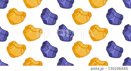 Seamless Cartoon Colorful Socks Pattern 130286888