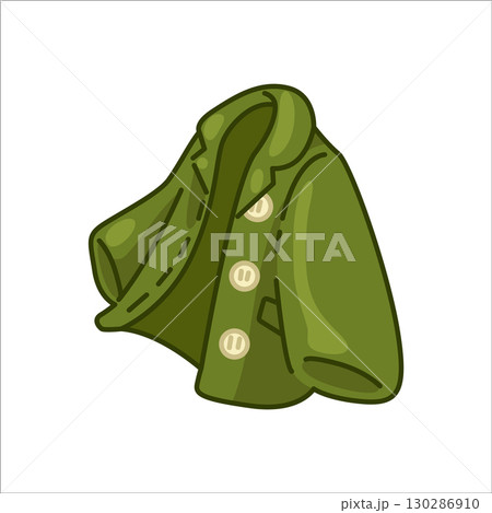 Cartoon Green Coat Illustration Cartoon Green Coat Illustration 130286910