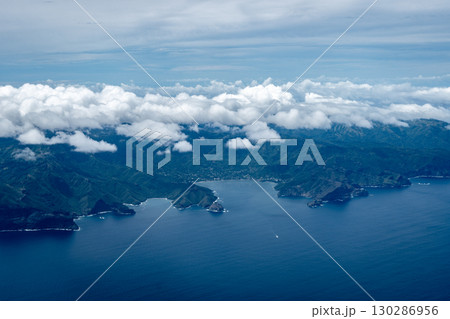 Aerial view of Nuku Hiva in the Marquesas Islands, French Polynesia 130286956