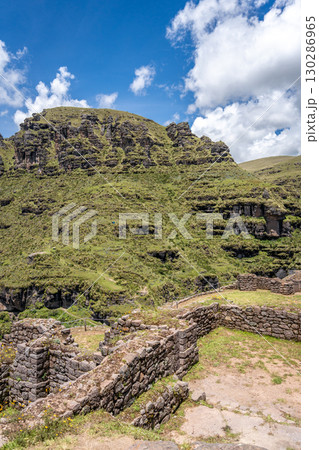 Inner View of Waqrapukara Archaeological Site in the Andean Highlands, Peru 130286965