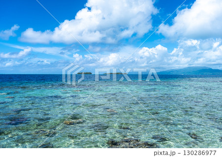 Lagoon and Motus on the Coral Reef of Tahaa Island, French Polynesia 130286977