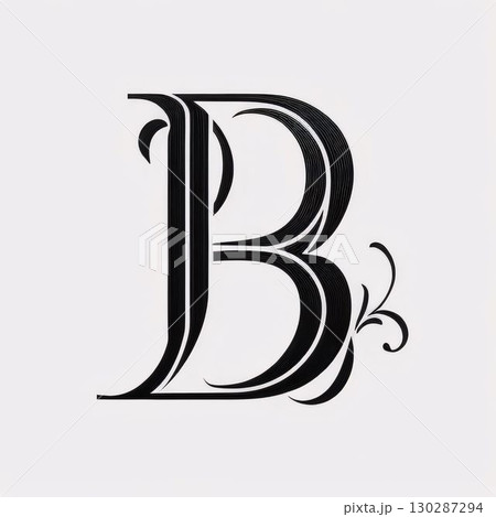 Vintage monogram letter B. Calligraphic beautiful logo. Vintage drawn emblem for book design, brand name, business card, Restaurant, Boutique, Hotel. Vintage monogram letter B. Calligraphic beautiful logo. Vintage drawn emblem for book design, brand name, business card, Restaurant, Boutique, Hotel. 130287294