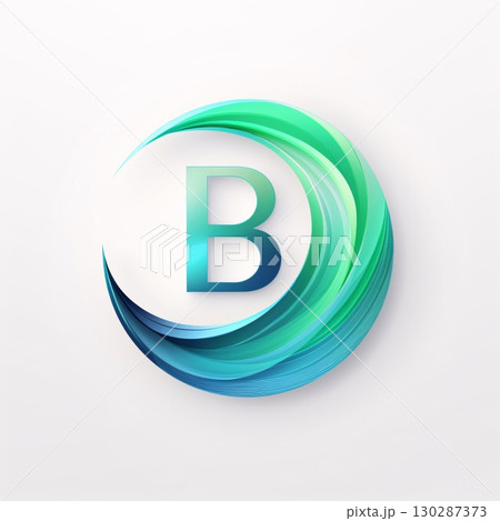 Vector letter B logotype, clean modern futuristic glossy design template. 130287373