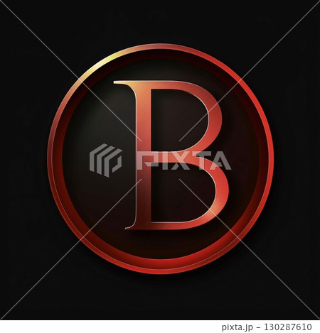 Vector illustration of letter B on a dark background. Eps 10. 130287610