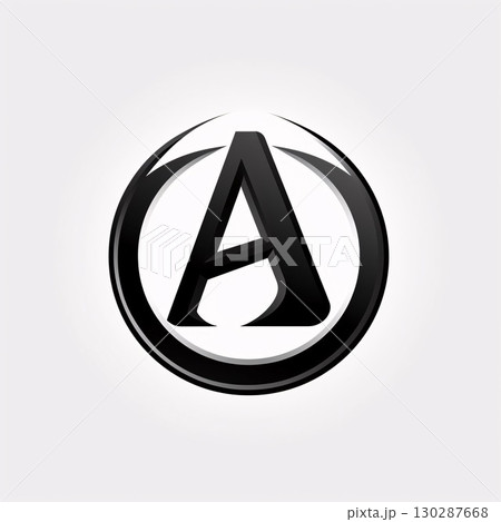 Black and White Letter A Icon Logo Design Template. Vector Illustration 130287668