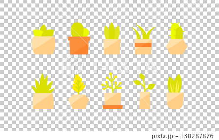 Various mini flower pots 130287876