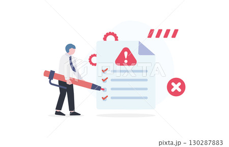 コンティンジェンシープランのチェックリストとビジネスマン 130287883