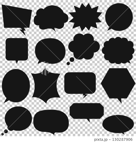 簡單的語音氣泡框架設定黑色單色 130287906