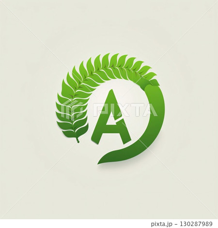 Letter A with laurel wreath design template. Vector illustration. 130287989