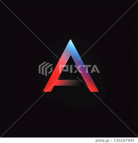 A letter logo with a colorful gradient on a black background, vector illustration A letter logo with a colorful gradient on a black background, vector illustration 130287995