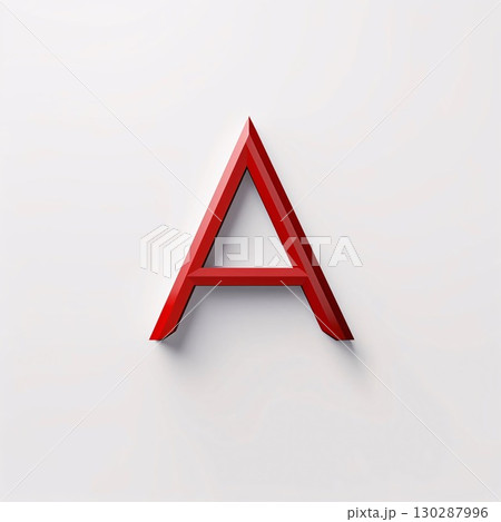 letter A in the form of a red triangle on a white background 130287996