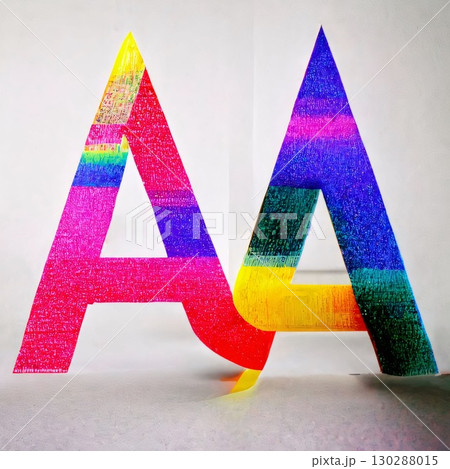 Colorful letters of the alphabet painted in the form of a rainbow letter A Colorful letters of the alphabet painted in the form of a rainbow letter A 130288015