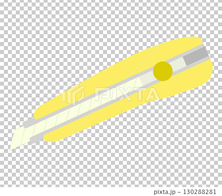 黄色いカッターナイフのイラスト 130288281