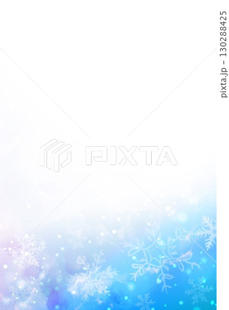 水彩画風の雪柄背景 130288425