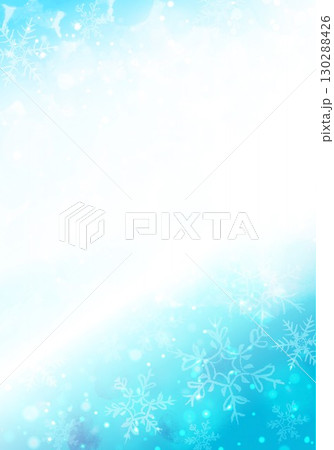 水彩画風の雪柄背景 130288426