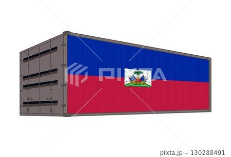 Haiti national flag with shipping container Haiti national flag with shipping container 130288491