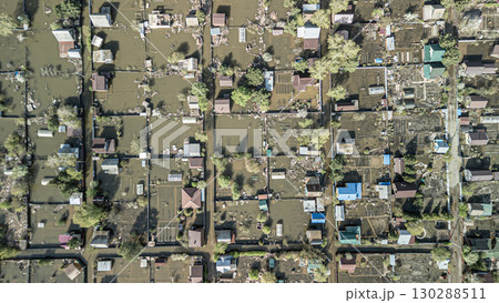 Floods and cyclone, global warming. Climate change,natural disasters the tsunami of nature.The apocalypse, catastrophes.Storms and destruction.The remnants of human life are floating in dirty water 130288511