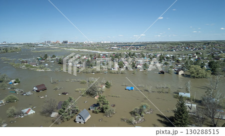 Floods and cyclone, global warming. Climate change,natural disasters the tsunami of nature.The apocalypse, catastrophes.Storms and destruction.The remnants of human life are floating in dirty water 130288515