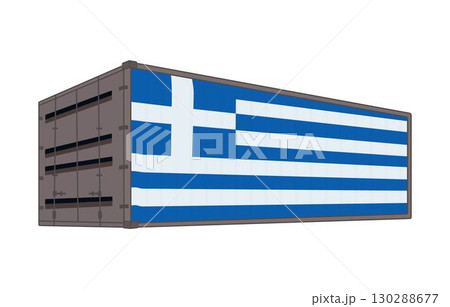 Greece national flag with shipping container 130288677
