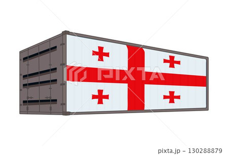 Georgia national flag with shipping container 130288879