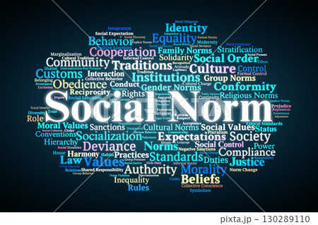 Social Norm Word Cloud. Key Concepts On...のイラスト素材 [130289110] - PIXTA