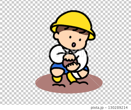Boy making mud balls Boy making mud balls 130289214