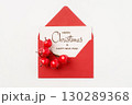 Red Christmas envelope with place for text on white background 130289368