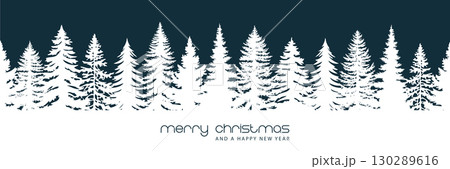 seamless fir tree forest border silhouette isolated vector illustration seamless fir tree forest border silhouette isolated vector illustration 130289616