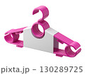 Pink plastic hanger package with empty label isolated on white background - 3d illustration 130289725
