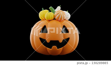 halloween pumpkin with pumpkin 130289865