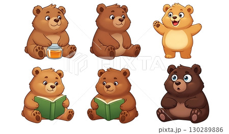 set of bear iconsのイラスト素材 [130289886] - PIXTA