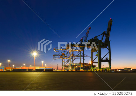 Marine commercial terminal. Transportation of goods in containers.  Marine commercial terminal. Transportation of goods in containers.  130290272