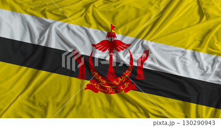Bruneian flag with fabric texture background. National flag of Brunei with cloth texture Bruneian flag with fabric texture background. National flag of Brunei with cloth texture 130290943