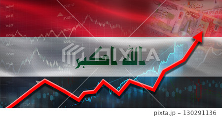 Iraq financial growth on market graph. Iraq economic growth on financial graph 130291136