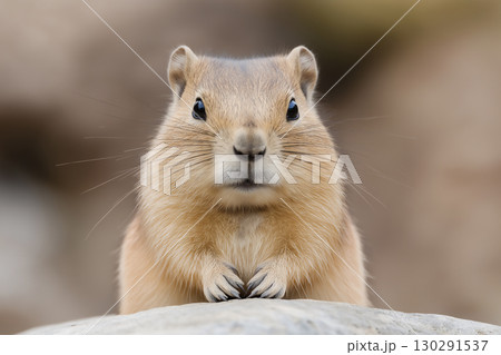 Adorable rodent wildlife with fur and whiskers in a natural outdoor environment 130291537