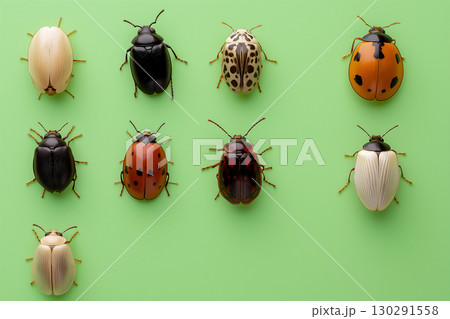 Insects and beetles create a vibrant and diverse array of patterns in nature close-up photography 130291558