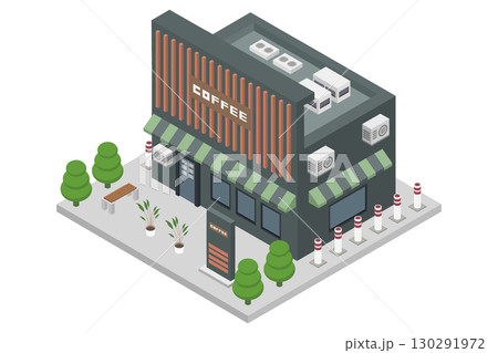 Isometric coffee shop Isometric coffee shop 130291972
